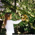 Cassidy with spider monkey, Costa Rica